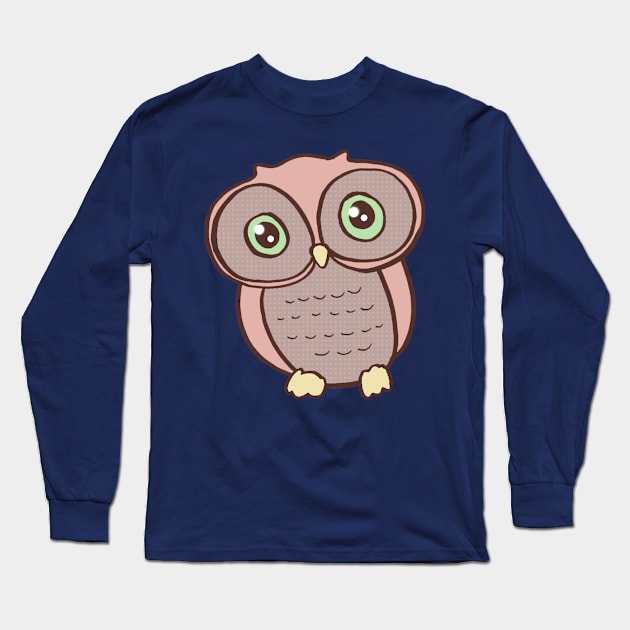 Pink Owl Hears You Long Sleeve T-Shirt by FishWithATopHat